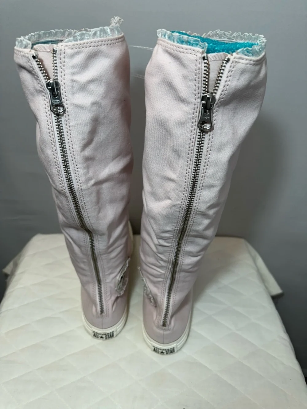 Converse CT All Star XX Hi Top Sneakers Light Pink A11157C Size 10 New Lace Zip - Picture 4 of 11
